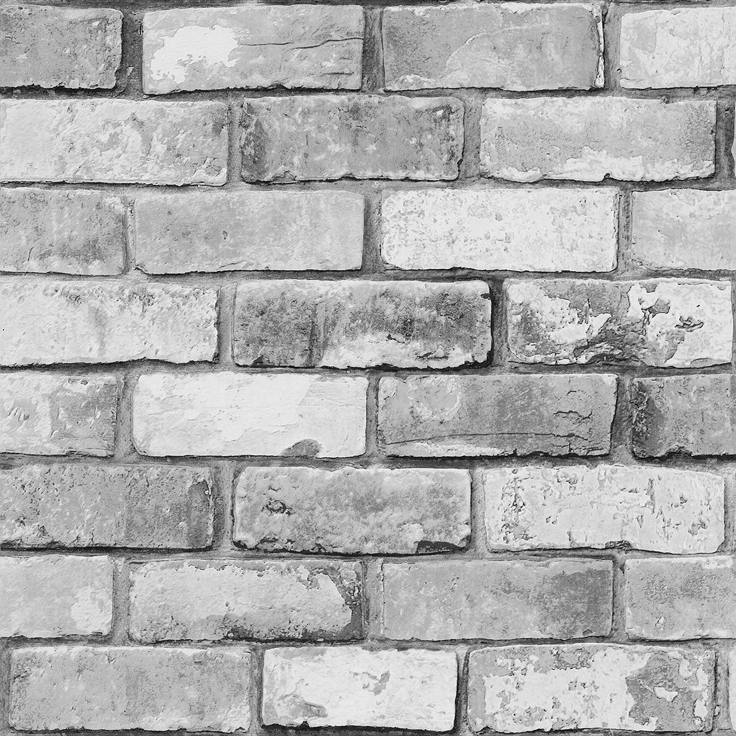 White Brick Glitter Wallpaper