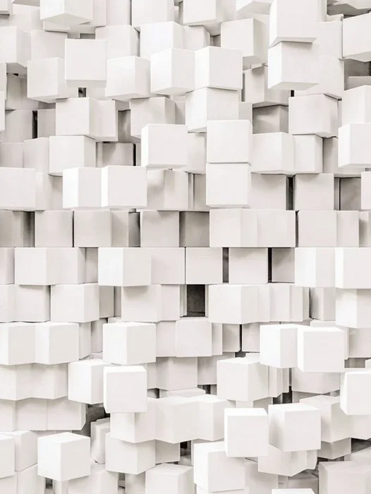 White Cubes Wall Wallpaper