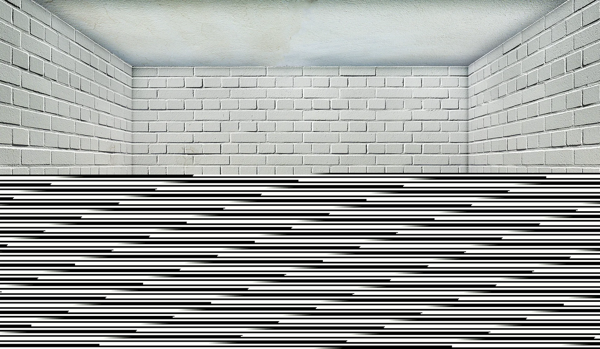 White Gray Bricks Wall Wallpaper