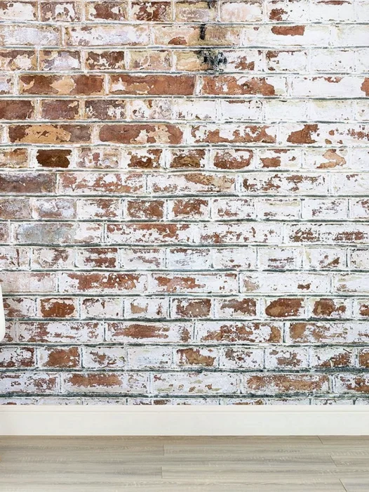 White Painted Brick Wall Wallpaper