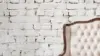 White Shabby Brick Wall Wallpaper