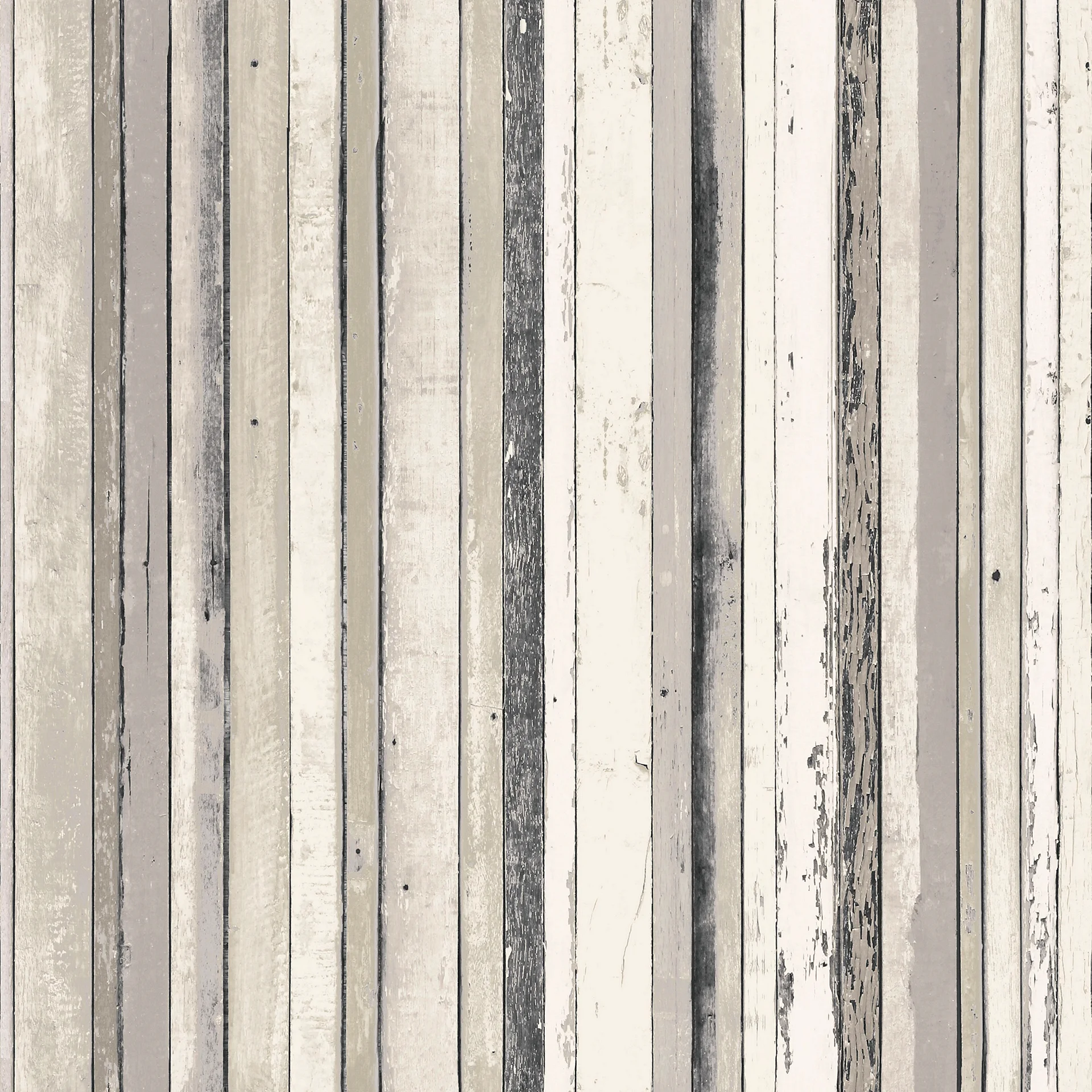 White Wood Stripes Wallpaper