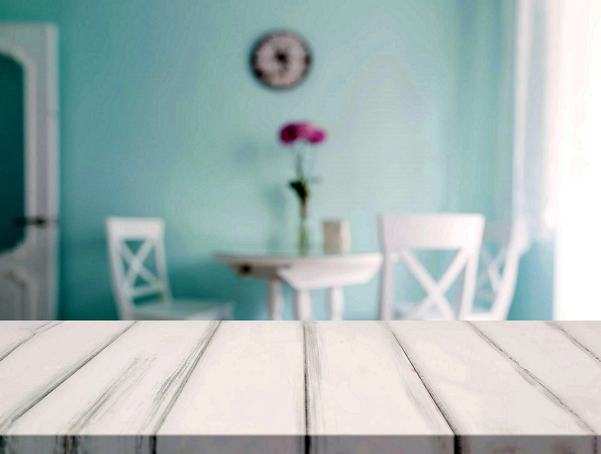 White Wood Table Wallpaper