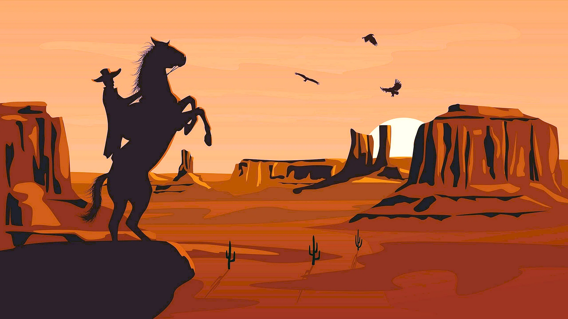 Wild West Cartoon Wallpaper