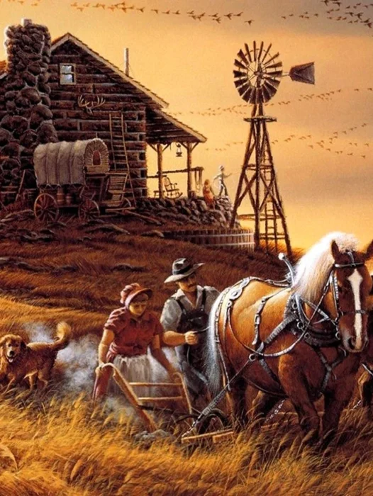 Wild West Painting Cowboy Wallpaper