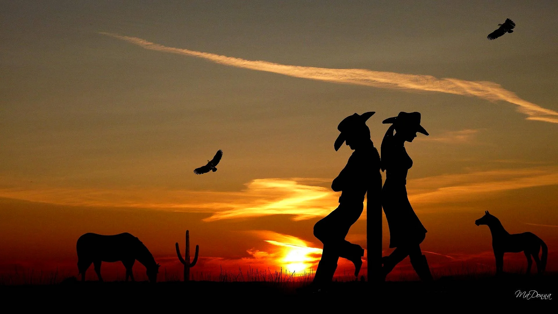 Wild West Sunset Wallpaper