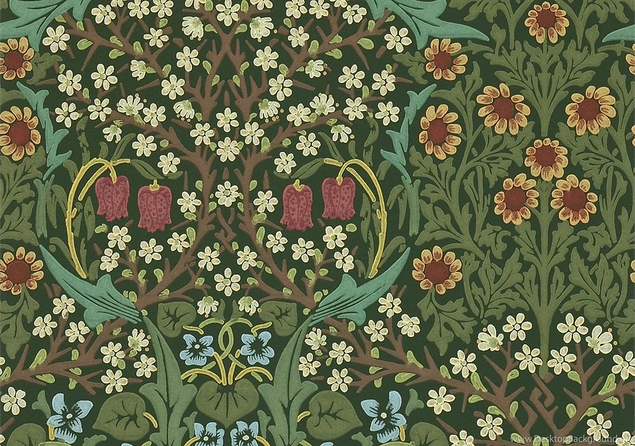 William Morris Floral Carpet Print Wallpaper