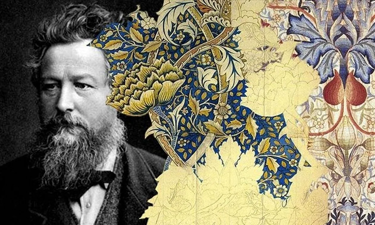 William Morris Portrait Waterfall Wallpaper