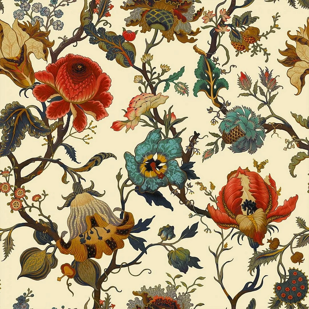 William Morris Textile Motifs Wallpaper