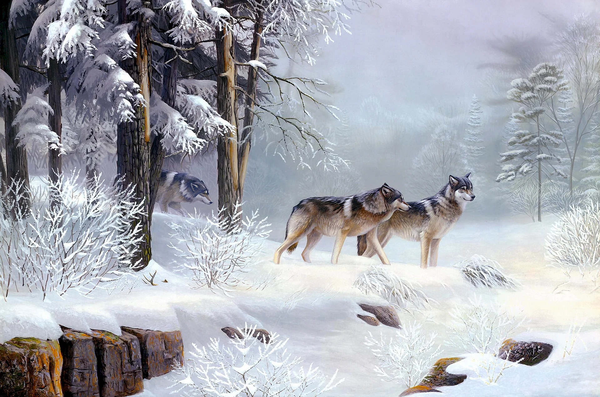 Winter Landscape Art Wallpaper