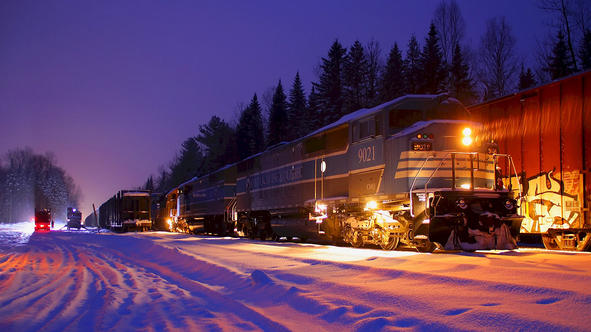 Winter Train Wallpaper