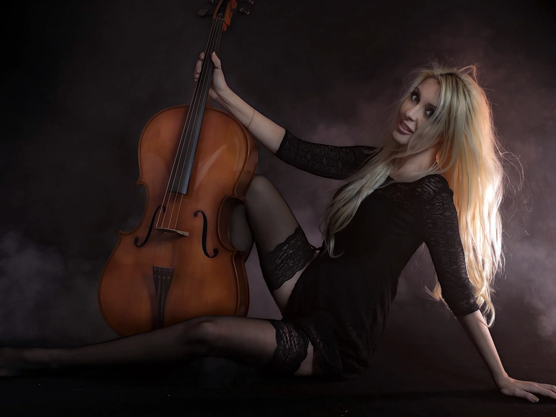 Woman And Cello Wallpaper