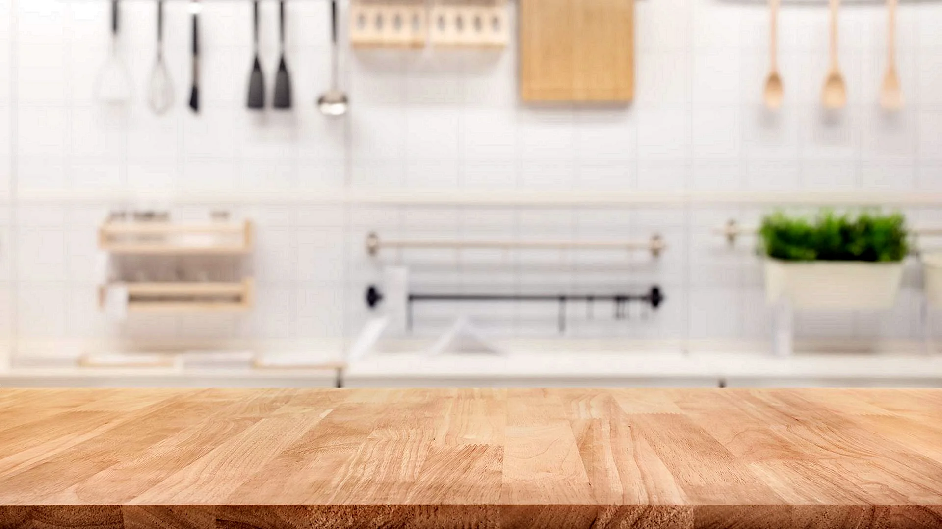 Wood Table Background In The Kitchen Wallpaper