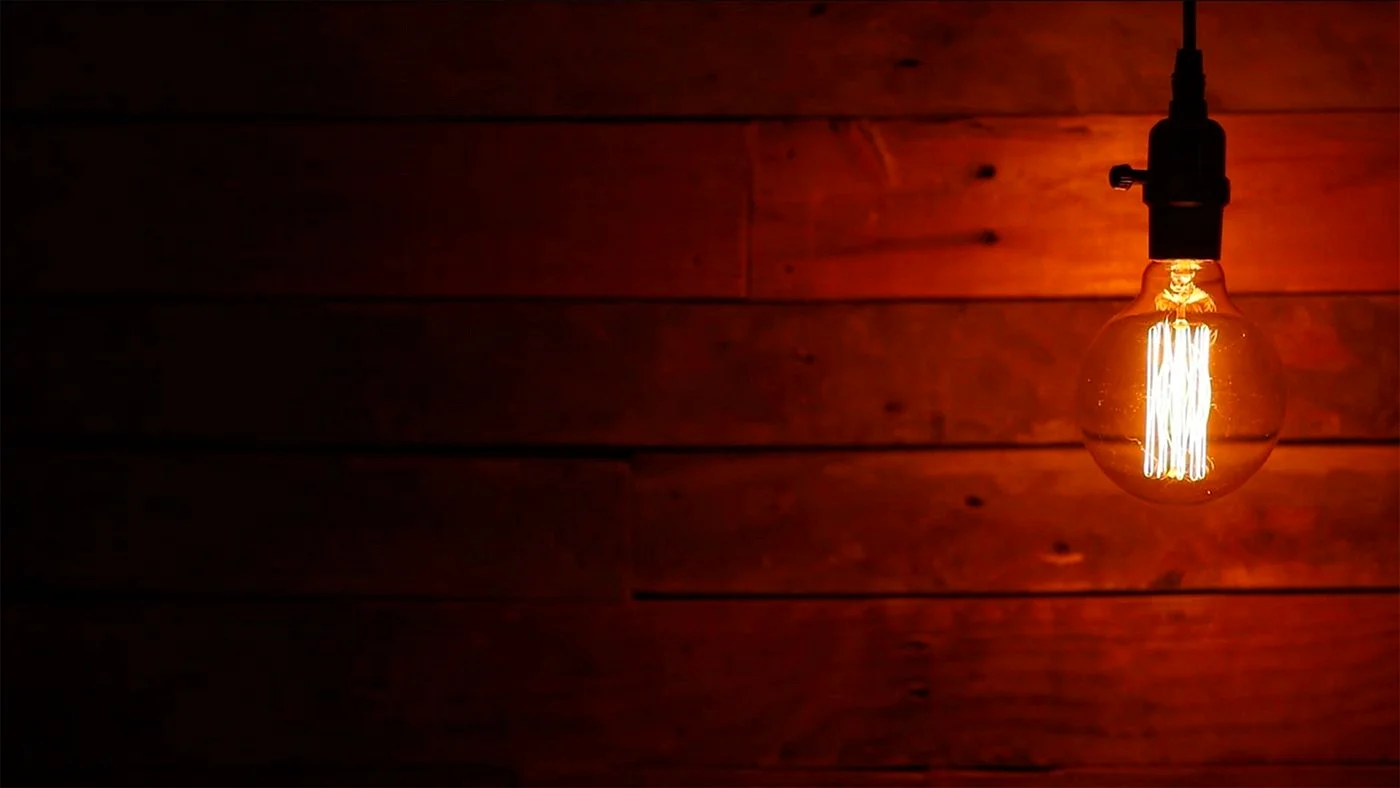 Wooden Background With Bulb Wallpaper