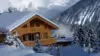 Wooden House In Snow Wallpaper