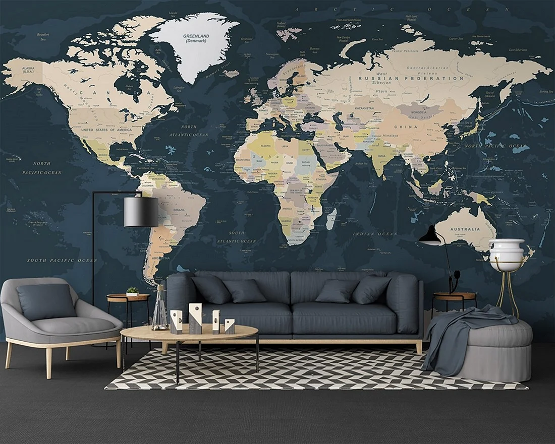 World Wall Map Wallpaper