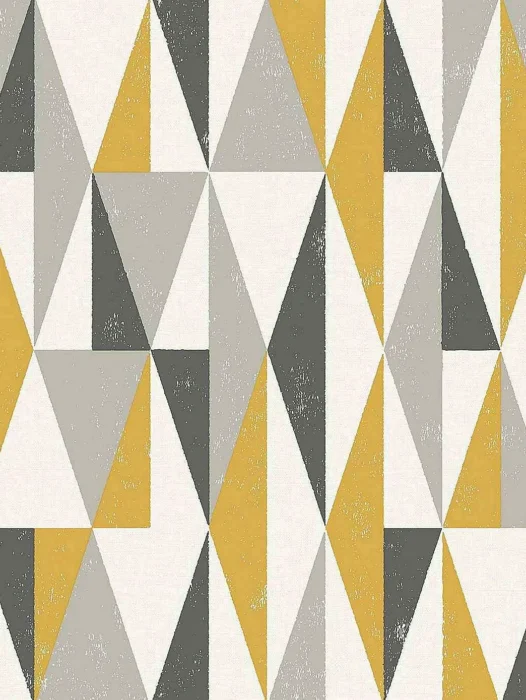 Yellow And Grey Geometric Design Wallpaper