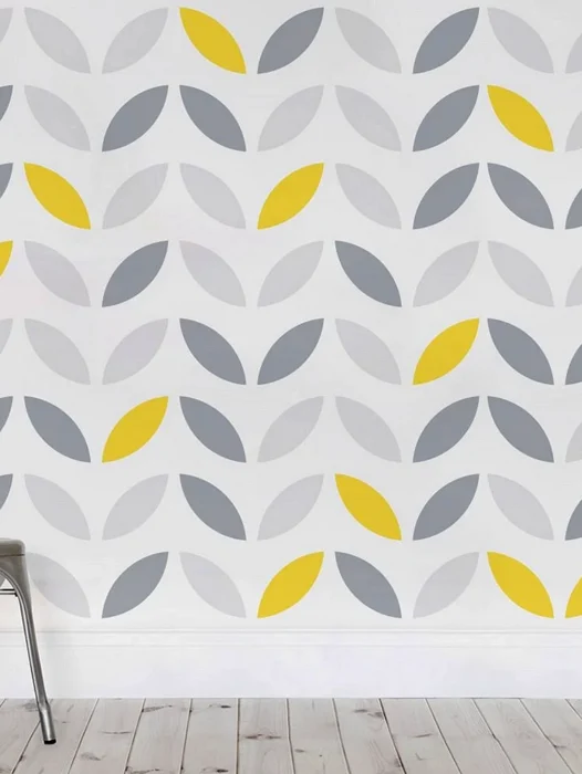 Yellow And Grey Design Wallpaper