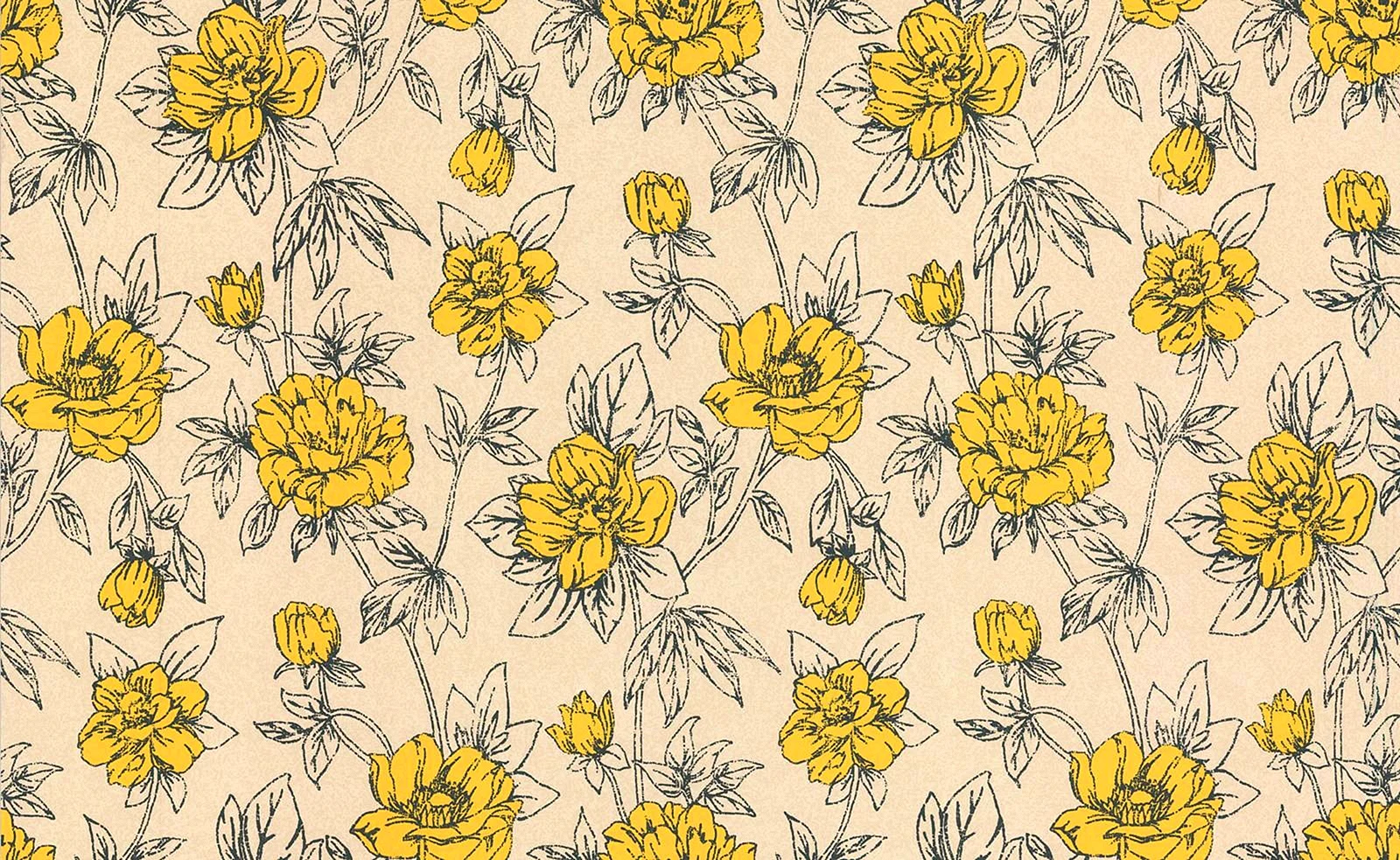 Yellow Floral Wallpaper