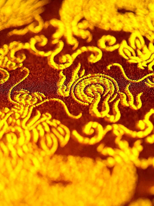 Yellow Floral Textile Pattern Wallpaper