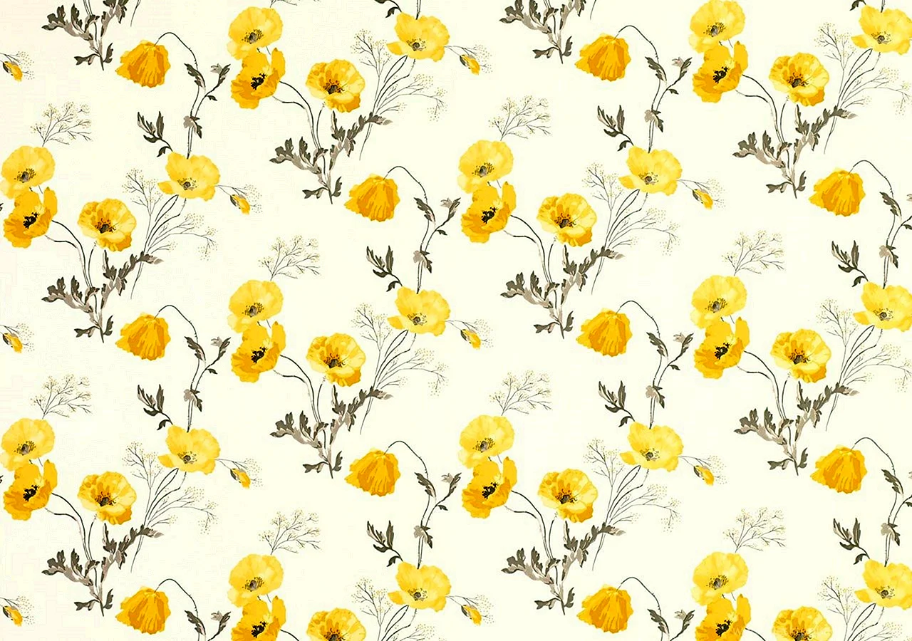 Yellow Flower Pattern Wallpaper