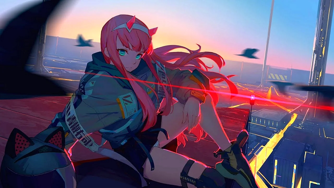 Zero Two Cyberpunk Wallpaper